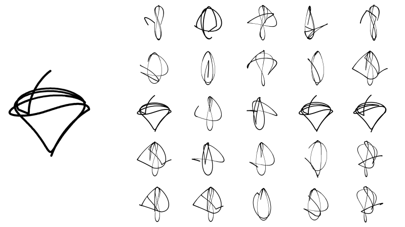 Glyph generation from prototype of IDKWIT system
